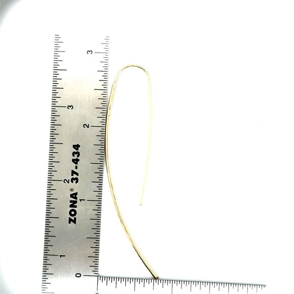 Long Gold Threader Earrings - Picture 4 of 5